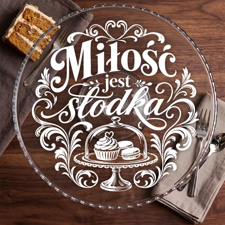 Patera Na Ciasto Na Nowy Dom Prezent Dla Pary: Miłość Jest Słodka Patera Na Ciasto Na Nowy Dom Prezent Dla Pary: Miłość Jest Słodka