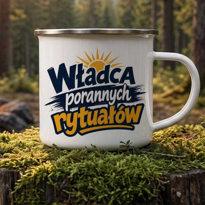 Kubek Emaliowany Na Dzień Mężczyzny Prezent Dla Mężczyzny: Władca Poranka Kubek Emaliowany Na Dzień Mężczyzny Prezent Dla Mężczyzny: Władca Poranka