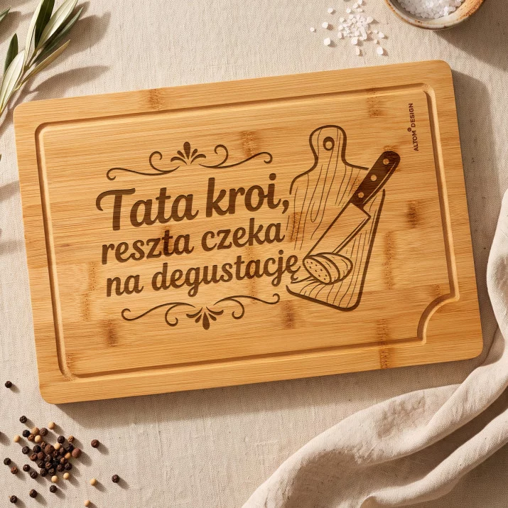 Deska Do Krojenia Dla Taty Prezent Na Dzień Ojca Dla Mężczyzny: Tata Kroi Deska Do Krojenia Dla Taty Prezent Na Dzień Ojca Dla Mężczyzny: Tata Kroi