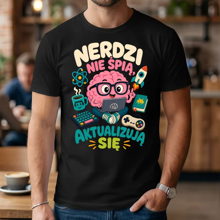 Koszulka Męska Dla Nerda Prezent Dla Mężczyzny: Nerdzi Nie Śpią