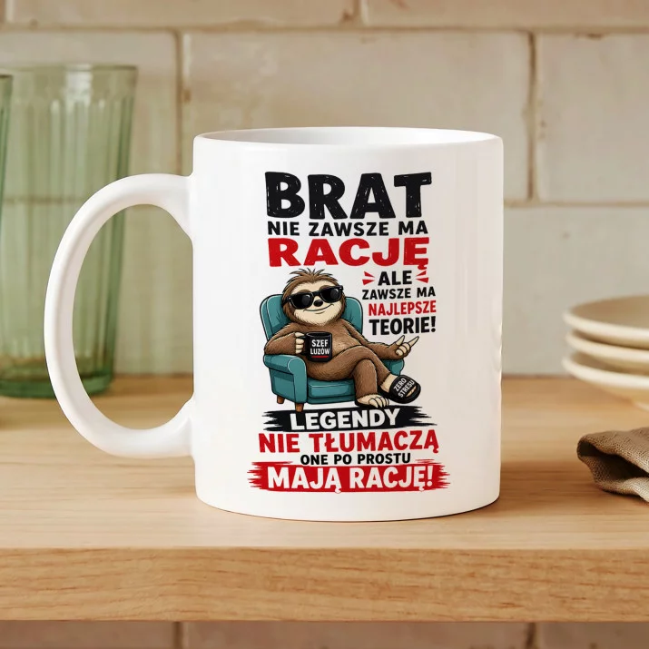 Kubek Z Nadrukiem Dla Brata Prezent Dla Mężczyzny: Braterskie Teorie Kubek Z Nadrukiem Dla Brata Prezent Dla Mężczyzny: Braterskie Teorie