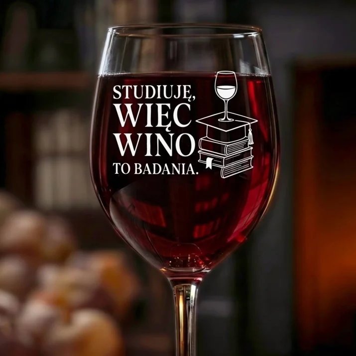 Kieliszek Do Wina Dla Studentki Prezent Dla Kobiety: Wino To Badania