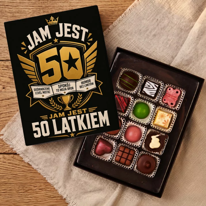 Czekoladki Dla 50 Latka Prezent Na 50 Urodziny Dla Mężczyzny: Jam Jest 50 Latkiem Czekoladki Dla 50 Latka Prezent Na 50 Urodziny Dla Mężczyzny: Jam Jest 50 Latkiem