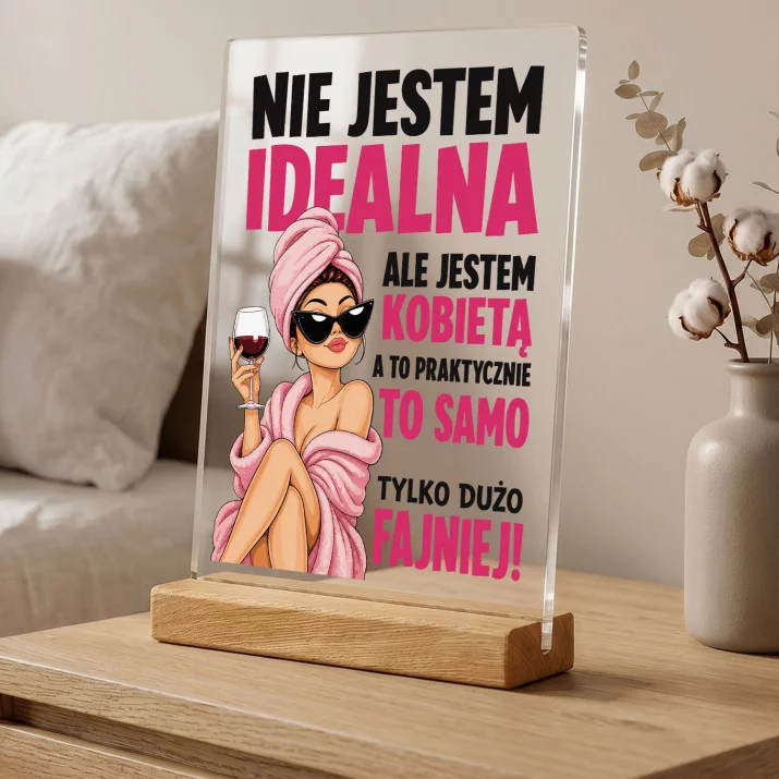 Druk Na Szkle Na Dzień Kobiet Prezent Dla Kobiety Kobiety: Autoironia Kobiety Glam