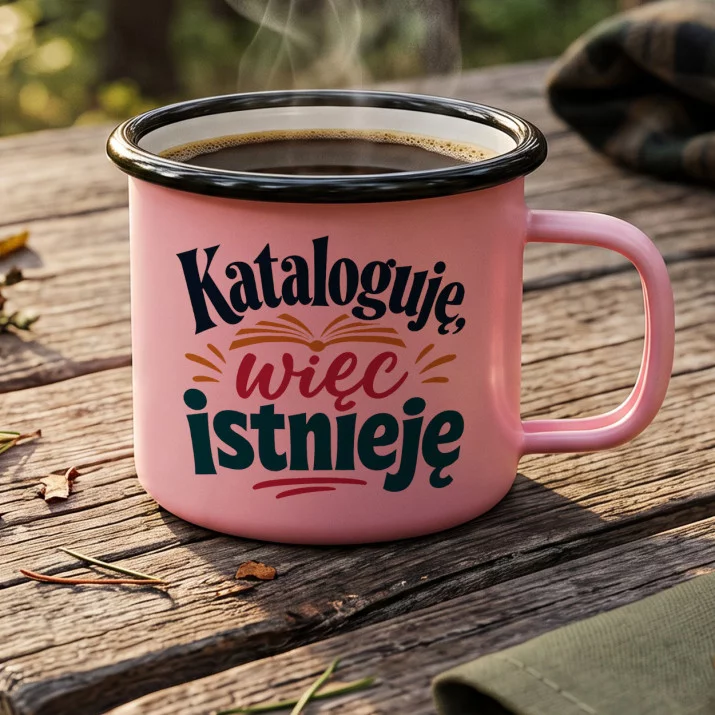 Kubek Emaliowany Dla Bibliotekarki Prezent Dla Kobiety: Humor Biblioteczny Kubek Emaliowany Dla Bibliotekarki Prezent Dla Kobiety: Humor Biblioteczny