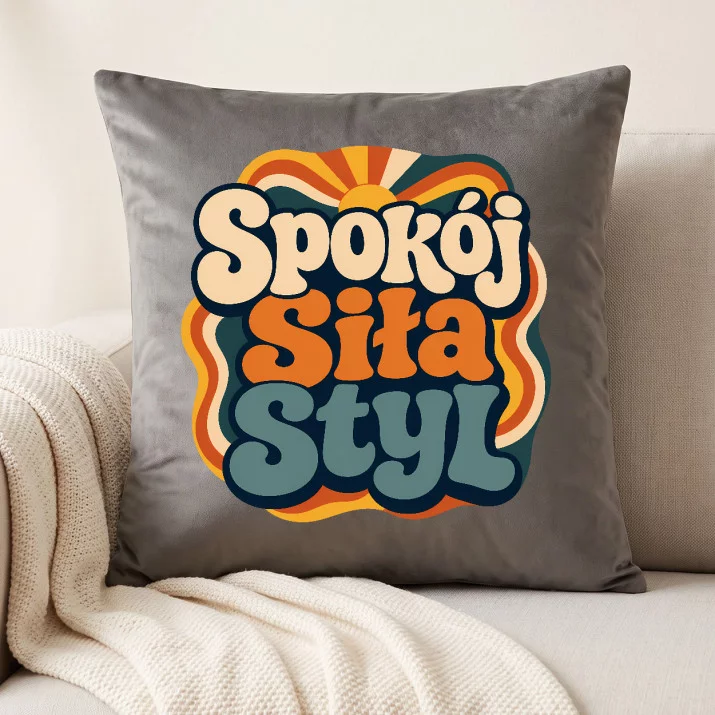 Poduszka Dekoracyjna Dla Mężczyzny Prezent Dla Mężczyzny: Spokój Siła Styl - Retro