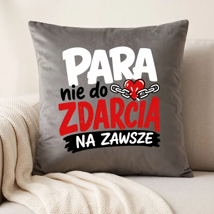 Poduszka Dekoracyjna Na Rocznicę Ślubu Prezent Na Walentynki Dla Pary: Para Nie Do Zdarcia Poduszka Dekoracyjna Na Rocznicę Ślubu Prezent Na Walentynki Dla Pary: Para Nie Do Zdarcia