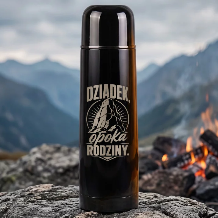Termos 500ml Na Dzień Dziadka Prezent Dla Dziadka Mężczyzny: Dziadek, Opoka Rodziny.