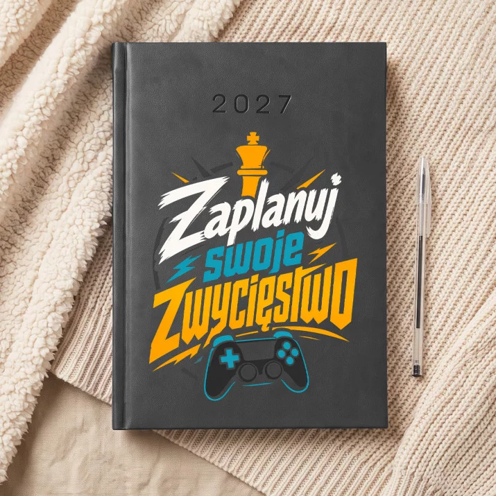Kalendarz Książkowy A5 2027 Dla Gracza Prezent Dla Mężczyzny: Plan Zwycięzcy