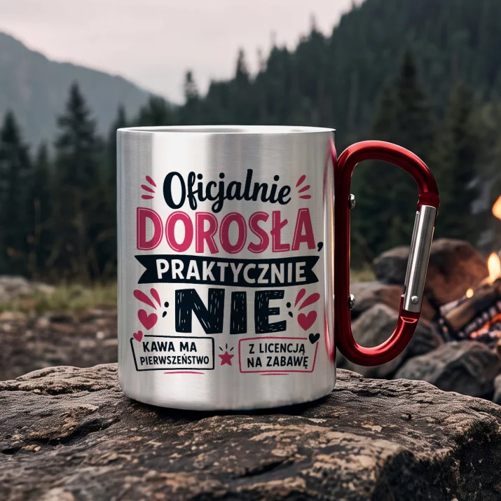 Kubek Metalowy z Karabińczykiem Na 18 Urodziny Prezent Dla Kobiety: Młodzieńczy Humor
