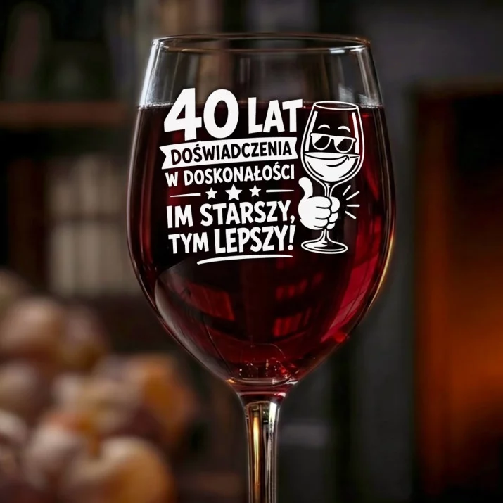 Kieliszek Do Wina Na 40 Prezent Na 40 Urodziny Dla Mężczyzny: 40 Lat - Im Starszy, Kieliszek Do Wina Na 40 Prezent Na 40 Urodziny Dla Mężczyzny: 40 Lat - Im Starszy,