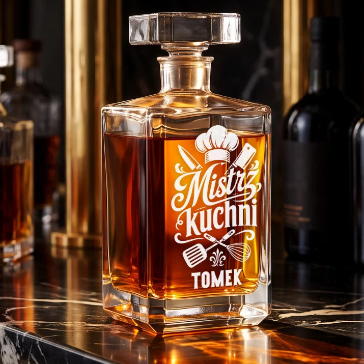 Karafka Do Whisky z Grawerem Dla Kucharza Prezent Dla Mężczyzny: Mistrz Kuchni