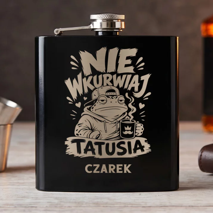 Piersiówka Z Grawerem Dla Taty Prezent Na Dzień Ojca Dla Mężczyzny: Nie Testuj Tatusia