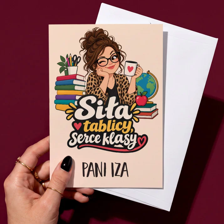 Kartka Personalizowana Dla Nauczycielki Prezent Na Dzień Nauczyciela Dla Kobiety: Siła Tablicy, Serce Klasy Kartka Personalizowana Dla Nauczycielki Prezent Na Dzień Nauczyciela Dla Kobiety: Siła Tablicy, Serce Klasy