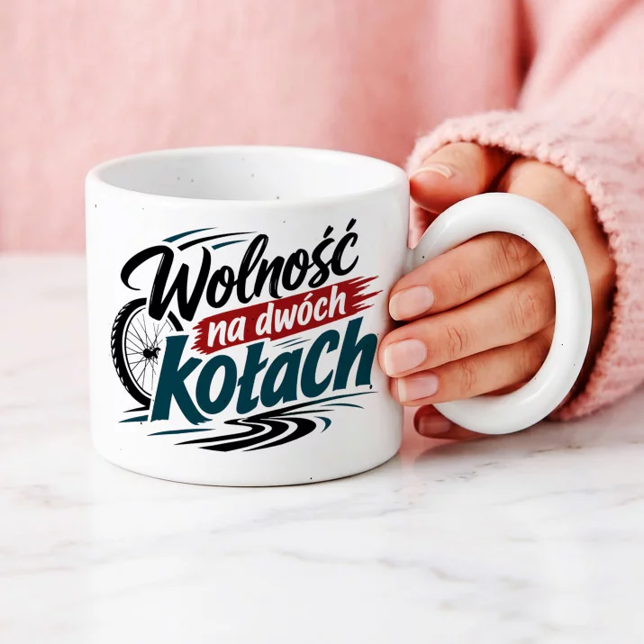 Kubek Z Okrągłym Uchem Dla Kolarza Prezent Dla Mężczyzny: Rowerowa Wolność