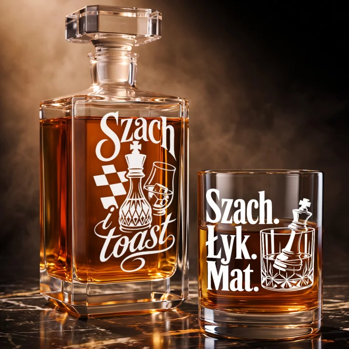 Zestaw Do Whisky Dla Szachisty Prezent Dla Mężczyzny: Szachowy Toast Zestaw Do Whisky Dla Szachisty Prezent Dla Mężczyzny: Szachowy Toast