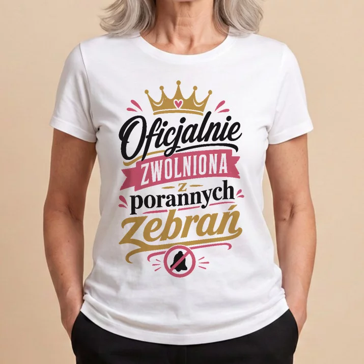 Koszulka Damska Biała Na Emeryturę Prezent Dla Emeryta Kobiety: Sarkastyczna Ulga