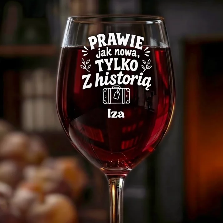 Kieliszek Do Wina z Grawerem Dla 75 Latki Prezent Na 75 Urodziny Dla Kobiety: Prawie Jak Nowa, Tylko Z