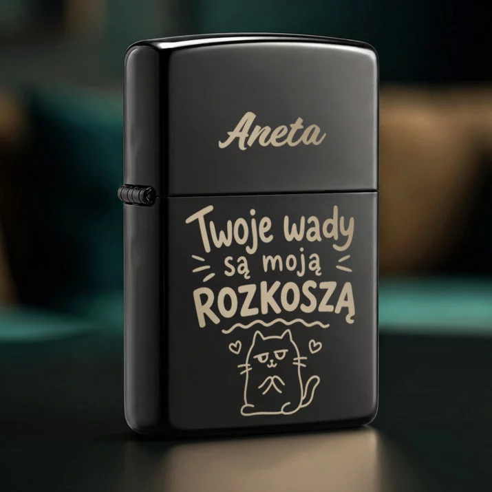 Zapalniczka z Grawerem Dla Ukochanej Prezent Na Walentynki Dla Kobiety: Twoje Wady Są Moją