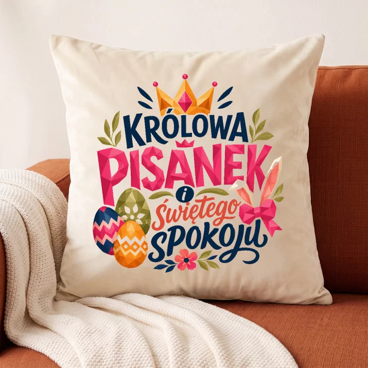 Poduszka Dekoracyjna Na Wielkanoc Prezent Dla Kobiety: Króliczy Relaks Poduszka Dekoracyjna Na Wielkanoc Prezent Dla Kobiety: Króliczy Relaks