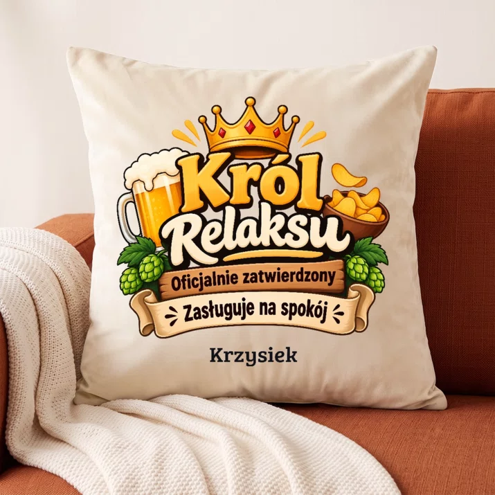 Poduszka Dekoracyjna Na Święta Prezent Dla Mężczyzny: Król Relaksu