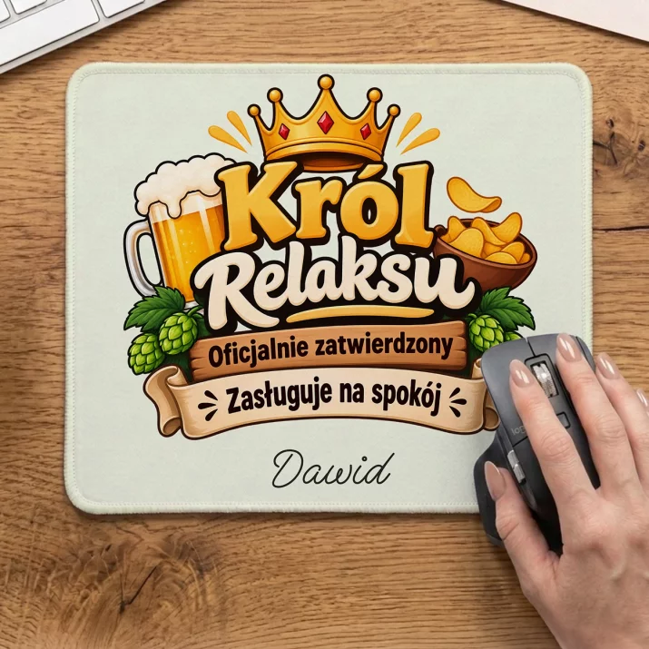 Podkładka Pod Myszkę Na Święta Prezent Dla Mężczyzny: Król Relaksu Podkładka Pod Myszkę Na Święta Prezent Dla Mężczyzny: Król Relaksu