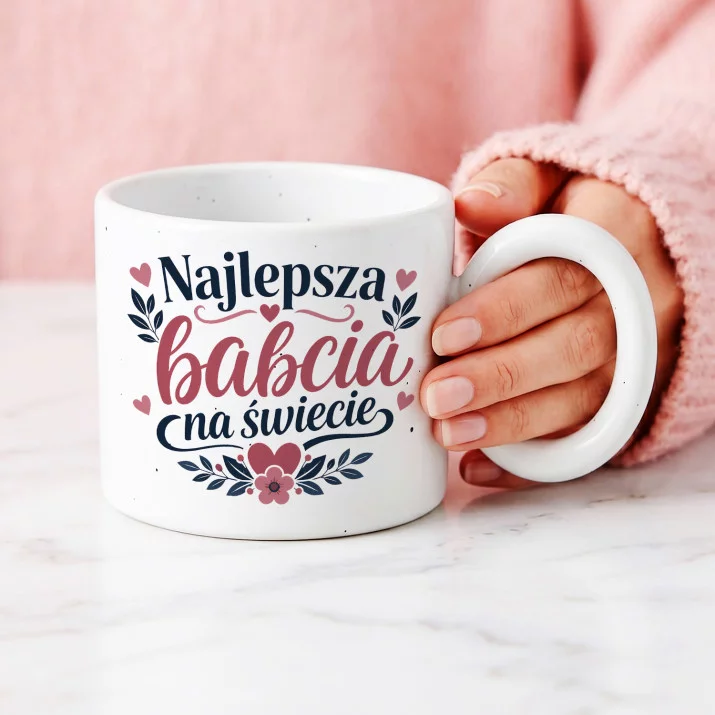 Kubek Z Okrągłym Uchem Na Dzień Babci Prezent Dla Babci Kobiety: Ciepło Babcinej Miłości