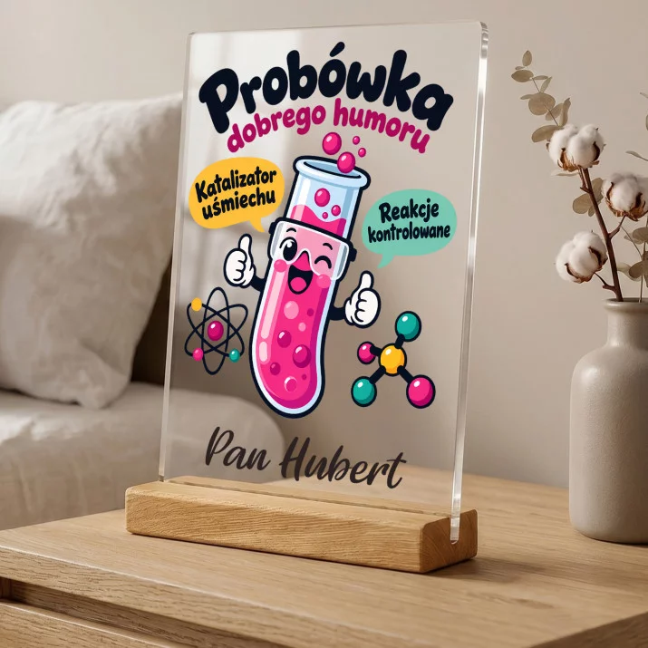 Druk Na Szkle Dla Nauczyciela Chemii Prezent Na Dzień Nauczyciela Dla Mężczyzny: Probówka Dobrego Humoru Druk Na Szkle Dla Nauczyciela Chemii Prezent Na Dzień Nauczyciela Dla Mężczyzny: Probówka Dobrego Humoru