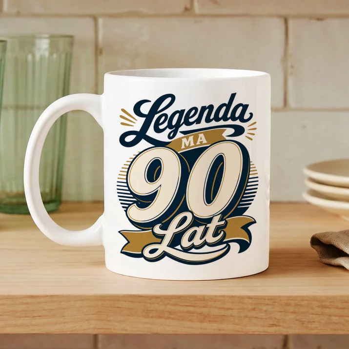 Kubek Z Nadrukiem Na 90 Urodziny Prezent Dla Mężczyzny: Legenda Ma 90 Lat Kubek Z Nadrukiem Na 90 Urodziny Prezent Dla Mężczyzny: Legenda Ma 90 Lat