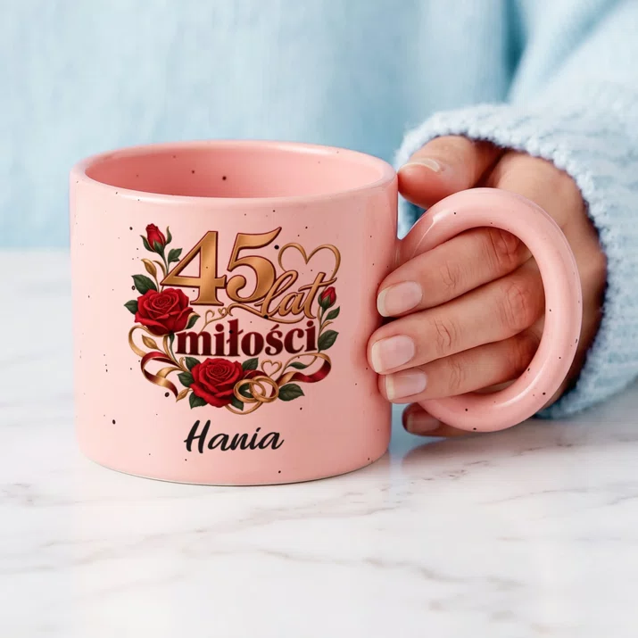 Kubek Premium Na 45 Rocznicę Ślubu Prezent Na Walentynki Dla Kobiety: 45 Lat Miłości