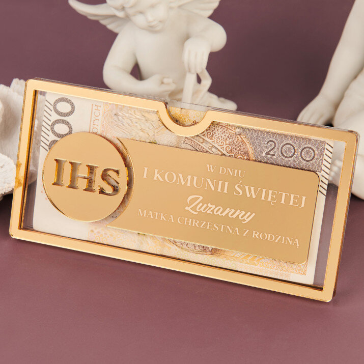 W dniu I Komunii - Akrylowa koperta na pieniądze IHS