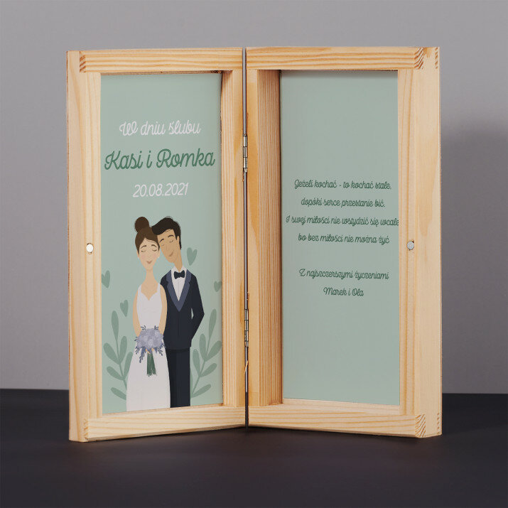 W dniu ślubu - Drewniane pudełko na pieniądze
