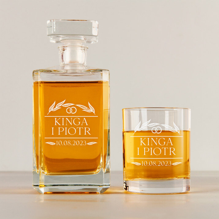 Wasz dzień - Zestaw Grawerowana Karafka 0,7 i Szklanki Do Whisky Wasz dzień - Zestaw Grawerowana Karafka 0,7 i Szklanki Do Whisky