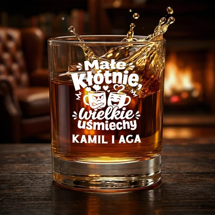 Szklanki Do Whisky z Grawerem Dla Młodej Pary Prezent Na Ślub Dla Pary: Małe Kłótnie, Wielkie Szklanki Do Whisky z Grawerem Dla Młodej Pary Prezent Na Ślub Dla Pary: Małe Kłótnie, Wielkie