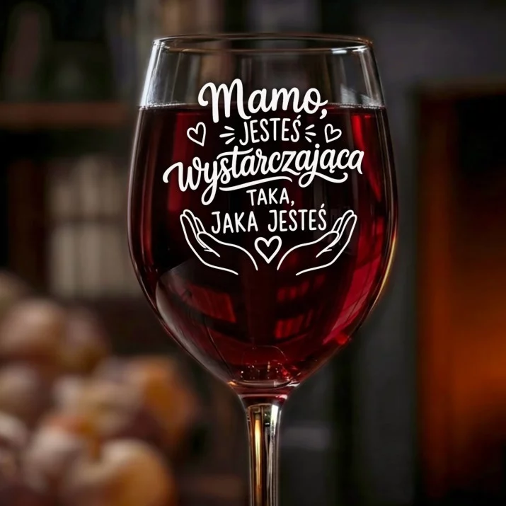 Kieliszek Do Wina Dla Mamy Po Porodzie Prezent Na Dzień Mamy Dla Kobiety: Mamo, Jesteś Wystarczająca
