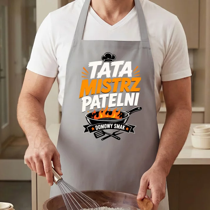 Fartuch Na Dzień Ojca Prezent Dla Taty Mężczyzny: Tata Mistrz Patelni