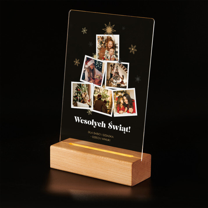 Wesołych Świąt zdjęcia - Wydruk na szkle akrylowym z podstawką led Wesołych Świąt zdjęcia - Wydruk na szkle akrylowym z podstawką led