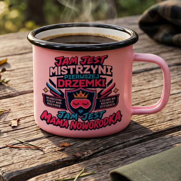 Kubek Emaliowany Na Narodziny Dziecka Prezent Dla Kobiety: Herb Nowej Mamy Kubek Emaliowany Na Narodziny Dziecka Prezent Dla Kobiety: Herb Nowej Mamy