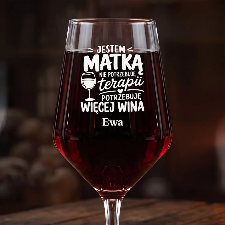 Mega Kieliszek Do Wina z Grawerem Dla Matki Prezent Na Dzień Mamy Dla Kobiety: Jestem Matką - Więcej Mega Kieliszek Do Wina z Grawerem Dla Matki Prezent Na Dzień Mamy Dla Kobiety: Jestem Matką - Więcej