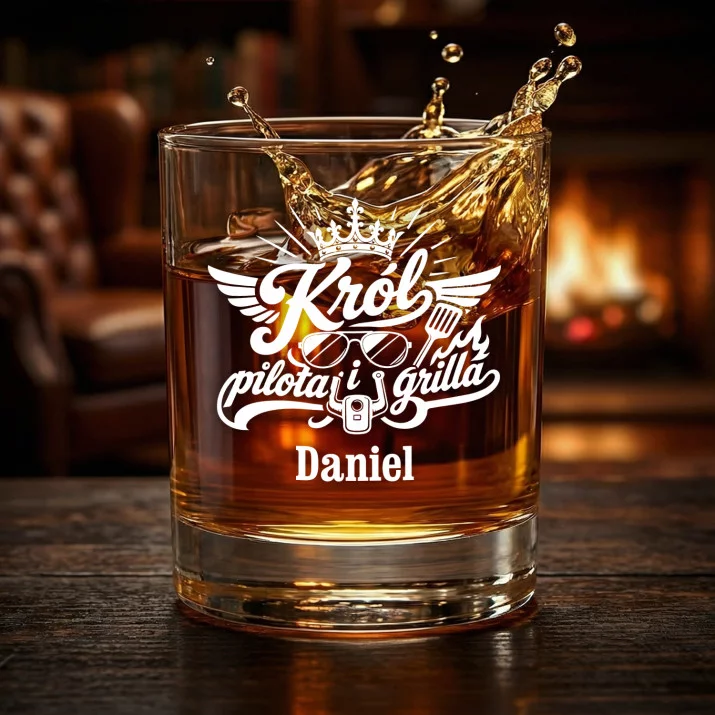 Szklanki Do Whisky z Grawerem Dla Męża Prezent Na Rocznicę Ślubu Dla Mężczyzny: Król Pilota I Grilla Szklanki Do Whisky z Grawerem Dla Męża Prezent Na Rocznicę Ślubu Dla Mężczyzny: Król Pilota I Grilla