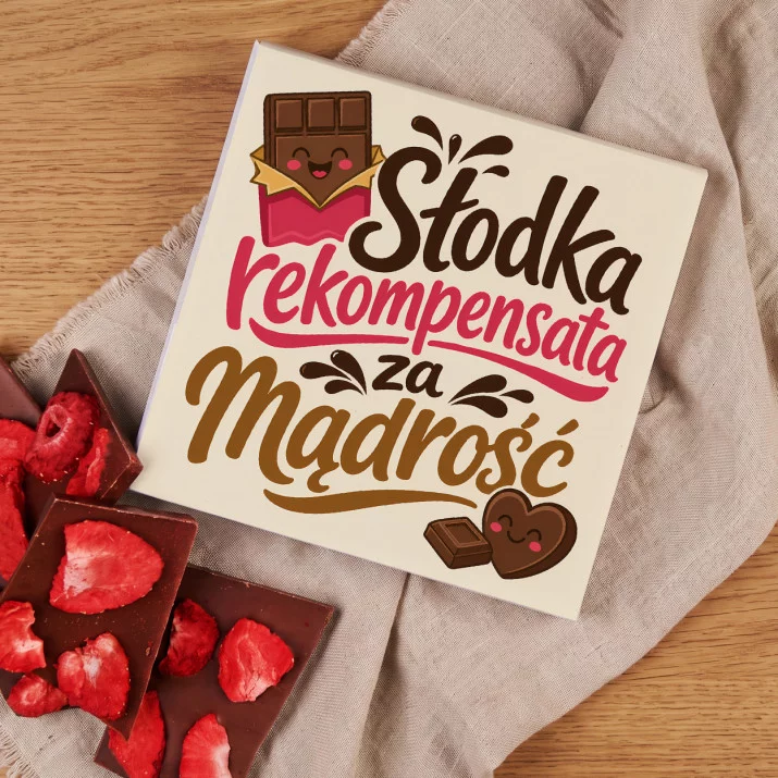 Czekolada Z Truskawkami Dla Babci i Dziadka Prezent Na Dzień Babci i Dziadka Dla Pary: Czekoladowe Wspomnienia