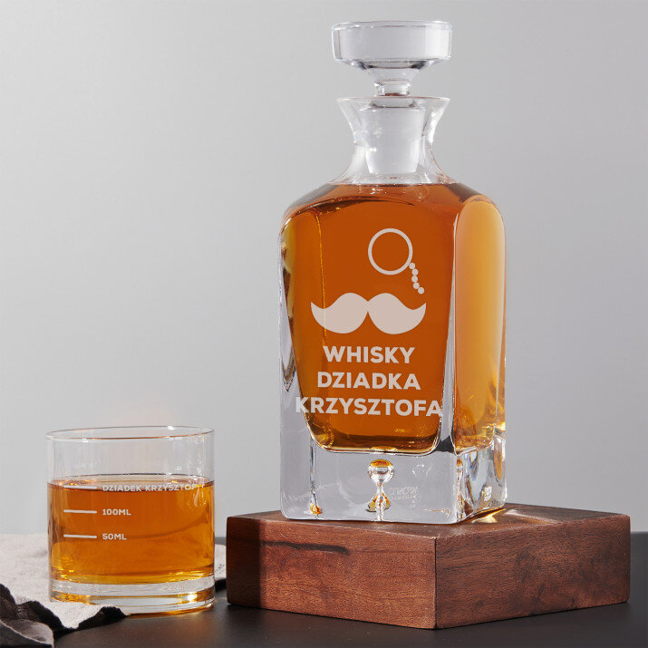 Whisky Dziadka - Zestaw Grawerowana Karafka I Szklanki Do Whisky