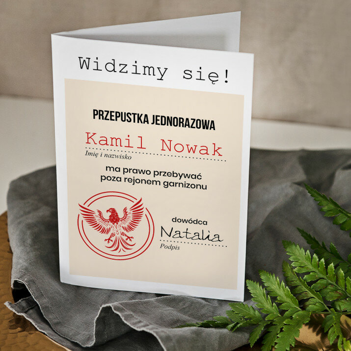 Widzimy się na przepustce - kartka z życzeniami