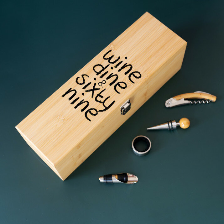 Wine, dine & sixty nine - Skrzynka na wino z akcesoriami