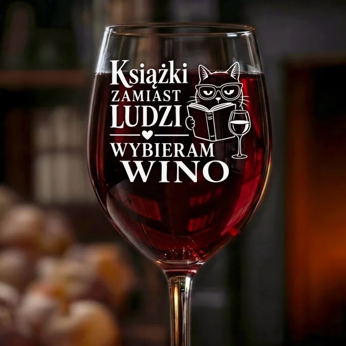 Kieliszek Do Wina Dla Mola Książkowego Prezent Dla Mężczyzny: Książki Zamiast Ludzi
