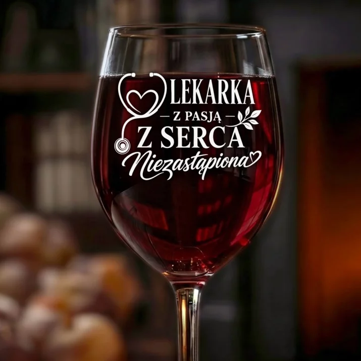 Kieliszek Do Wina Dla Lekarki Prezent Dla Kobiety: Lekarka Z Serca Kieliszek Do Wina Dla Lekarki Prezent Dla Kobiety: Lekarka Z Serca