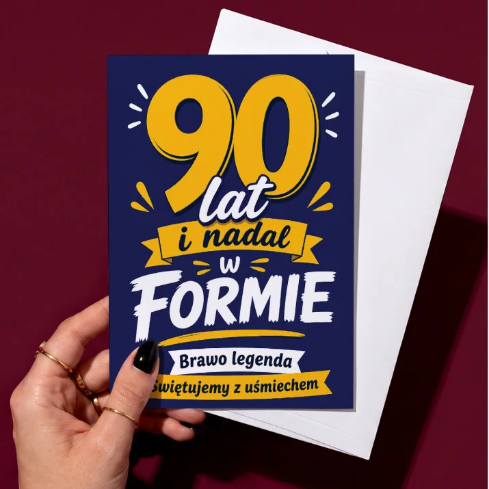 Kartka z Życzeniami Dla 90 Latka Na 90 Urodziny Dla Mężczyzny: Wciąż W Formie Kartka z Życzeniami Dla 90 Latka Na 90 Urodziny Dla Mężczyzny: Wciąż W Formie