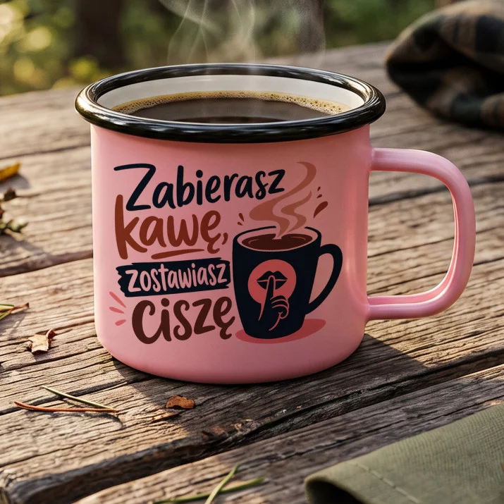 Kubek Emaliowany Dla Koleżanki Odchodzącej Z Pracy Prezent Dla Kobiety: Kawowe Pożegnanie Kubek Emaliowany Dla Koleżanki Odchodzącej Z Pracy Prezent Dla Kobiety: Kawowe Pożegnanie