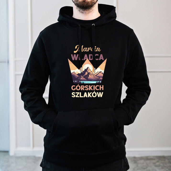 Władca górskich szlaków - Bluza męska czarna z kapturem