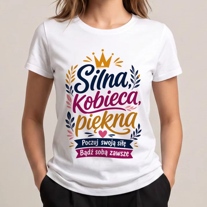 Koszulka Damska Biała Na Święta Prezent Dla Kobiety: Nowoczesna Kobiecość